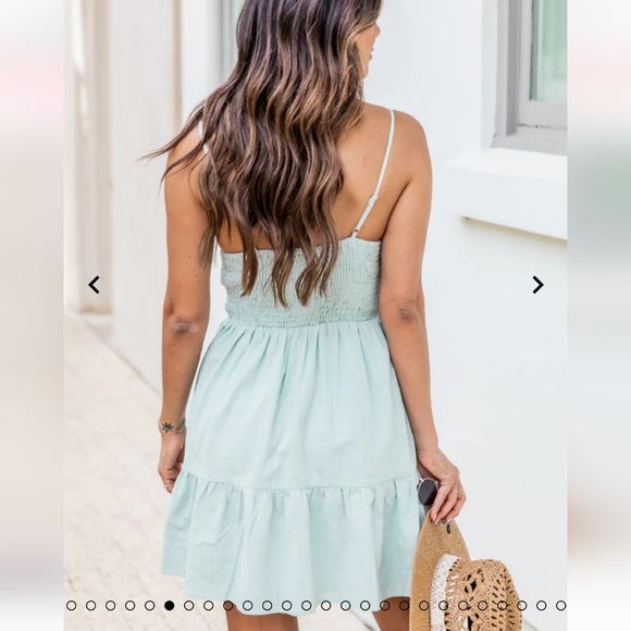 Sweet Intervention Sage Button Front Lace Detail Dress - Picture 3 of 10